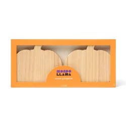 2ct Halloween Craft Wood Pumpkin Base DIY - Mondo Llama™