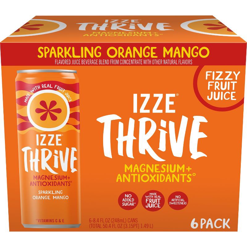 slide 1 of 6, IZZE Thrive Orange Mango - 8.4oz/6pk, 6 ct; 8.4 oz