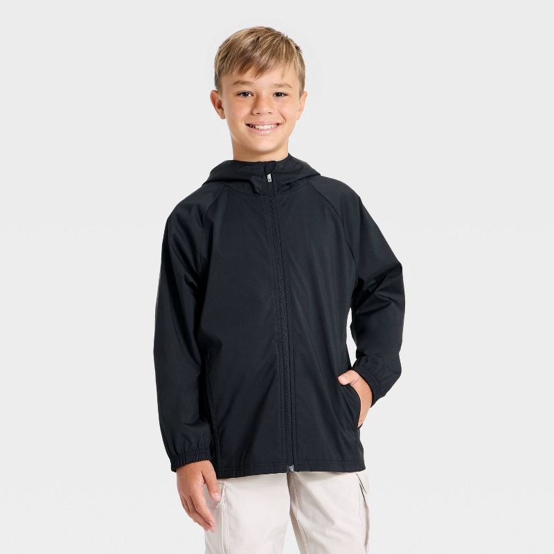 slide 1 of 3, Boys' Windbreaker Softshell Jacket - All In Motion™ Black XL, 1 ct