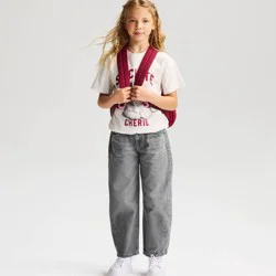 Girls' Mid-Rise Barrel Leg Jeans - Cat & Jack™ Gray 10