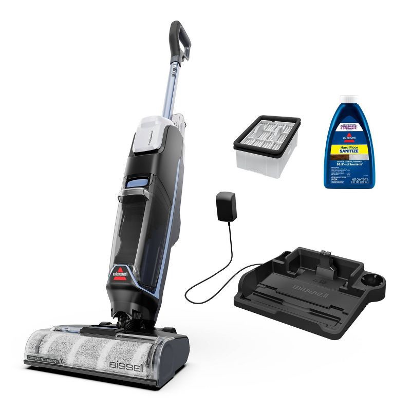 slide 1 of 8, BISSELL CrossWave Edge Cordless Floor Polisher 4329 10.5" Cleaning Path Black/Blue, 1 ct