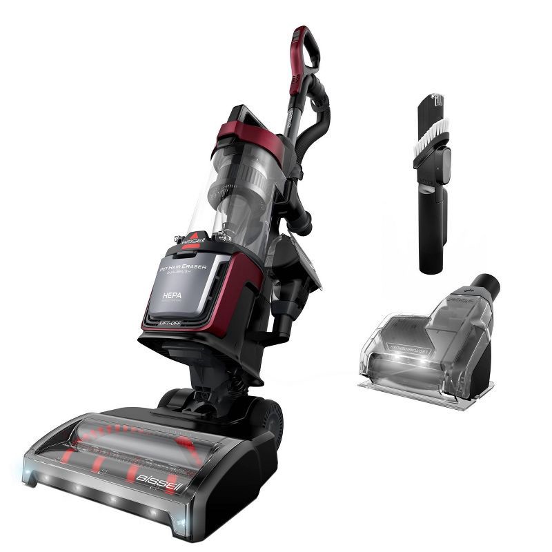 slide 1 of 8, BISSELL PetHair Eraser DualBrush Upright Vacuum 4353 Pet Hair Pick-Up Red/Black, 1 ct