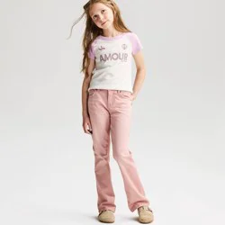Girls' Mid-Rise Bootcut Jeans - Cat & Jack™ Pink 5