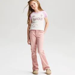 Girls' Mid-Rise Bootcut Jeans - Cat & Jack™ Pink 5