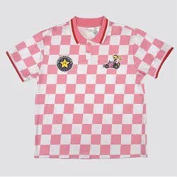 Super Mario Mario Kart Checkered Sport Polo: Princess Peach - XS