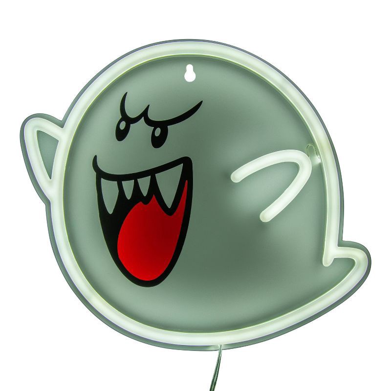 slide 1 of 5, Super Mario Boo Wall Mountable LED Neon Light, 1 ct