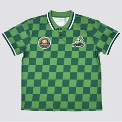 Super Mario Mario Kart Checkered Sport Polo: Luigi - S