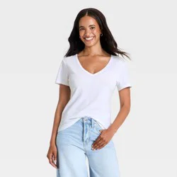 Women's Short Sleeve Iconic V-Neck T-Shirt - Universal Thread™ White L