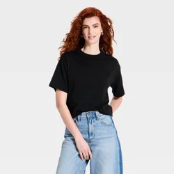 Women's Vintage Jersey Crewneck T-Shirt - Universal Thread™ Black M