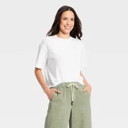 Women's Vintage Jersey Crew Neck T-Shirt - Universal Thread™ White L