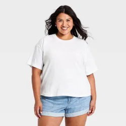 Women's Vintage Jersey Crew Neck T-Shirt - Universal Thread™ White XXL