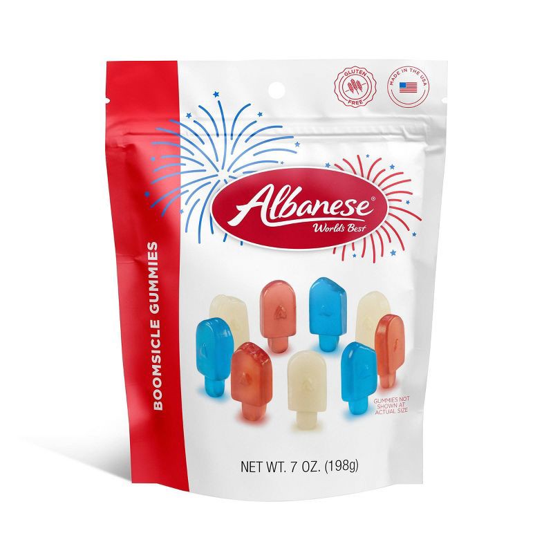 slide 1 of 3, Albanese World's Best Red, White & Blue Boomsicle Gummy Candy - 7oz, 7 oz