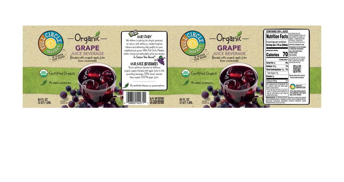 slide 7 of 14, Full Circle Market Organic Concord Grape Juice Beverage 64 fl oz, 64 fl oz
