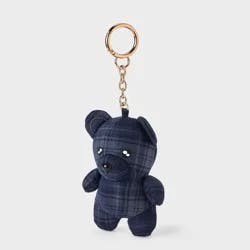 Plaid Plush Bear Charm - Universal Thread™ Blue