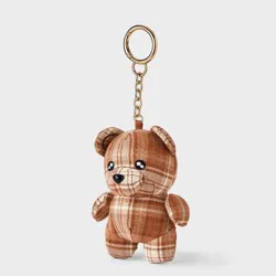 Plaid Plush Bear Charm - Universal Thread™ Brown