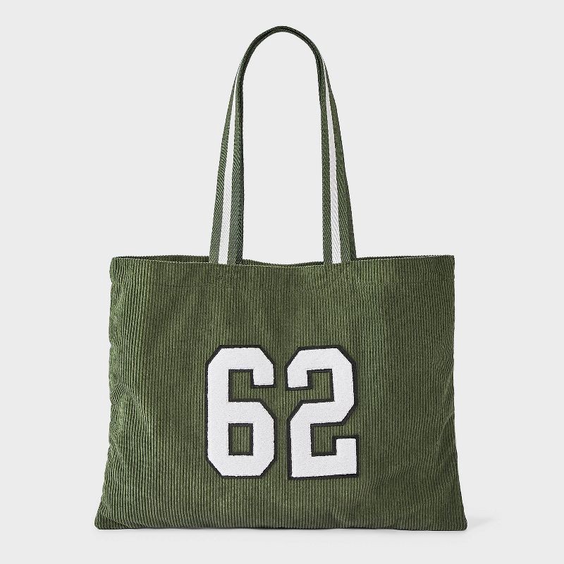 slide 1 of 5, Corduroy Collegiate 62 Magazine Tote Bag - Universal Thread™ Green,
