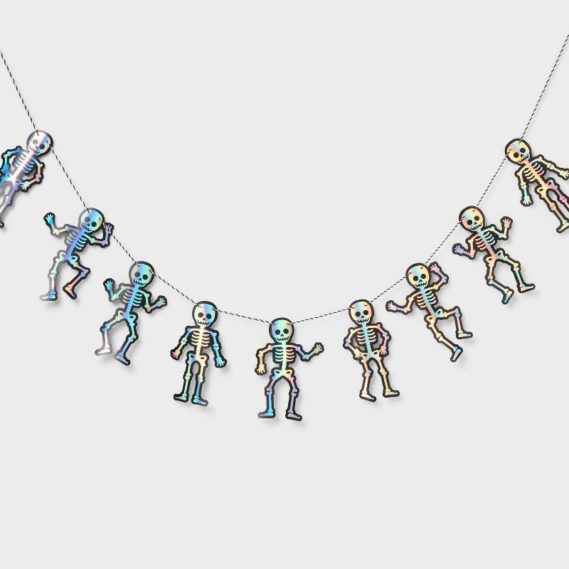 slide 1 of 4, 6' Halloween Skeleton Paper Garland Party Banners - Spritz™, 6 ft