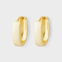 14K Gold Plated Oval Hoop Earrings - A New Day™