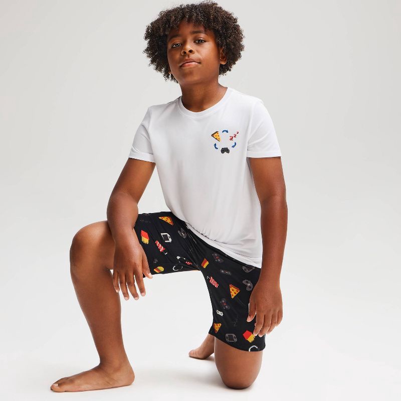 slide 1 of 4, Boys' 2pc Gamer T-Shirt and Shorts Pajama Set - Cat & Jack™ White L, 2 ct