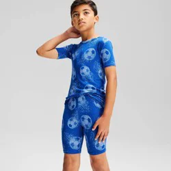 Boys' 2pc Soccer Tight Fit T-Shirt and Shorts Pajama Set - Cat & Jack™ Blue 10