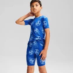 Boys' 2pc Soccer Tight Fit T-Shirt and Shorts Pajama Set - Cat & Jack™ Blue 12
