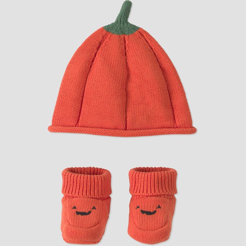 slide 1 of 4, Carter's Just One You® Baby Halloween Pumpkin Hat and Bootie Set - Orange One Size Fits Most, 1 ct