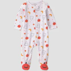 Carter's Just One You® Baby Halloween Pumpkins and Ghosts Long Sleeve Sleep N' Play - White 9M