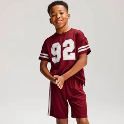Boys' 2pc Mesh T-Shirt and Shorts Pajama Set - Cat & Jack™ Burgundy XL