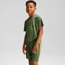 Boys' 2pc Mesh T-Shirt and Shorts Pajama Set - Cat & Jack™ Green XL