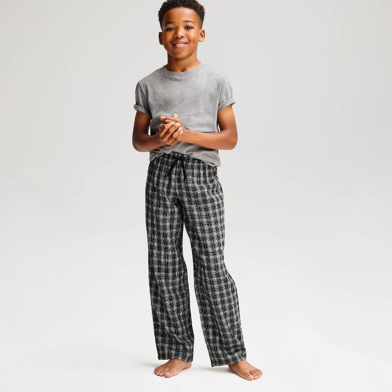 slide 1 of 4, Boys' Drawstring Flannel Pajama Pants - Cat & Jack™ Black XS, 1 ct