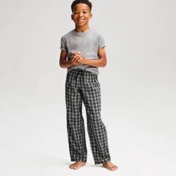 Boys' Drawstring Flannel Pajama Pants - Cat & Jack™ Black S