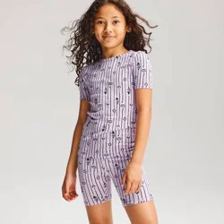 Girls' 2pc Halloween Witch Hat Tight Fit T-Shirt and Shorts Pajama Set - Cat & Jack™ Purple 8