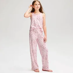 Girls' 2pc Floral Tank and Pants Pajama Set - Cat & Jack™ Light Purple M