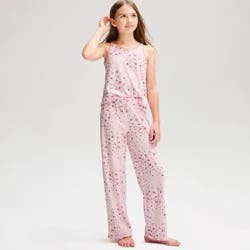 Girls' 2pc Floral Tank and Pants Pajama Set - Cat & Jack™ Light Purple M