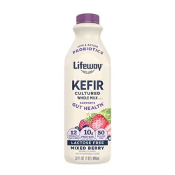 Lifeway Kefir Mixed Berry Whole Milk Probiotic Yogurt Drink - 10g Protein 32 fl oz