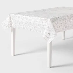 Thanksgiving Color Your Own Table Cover Disposable Tablecloths White - Spritz™