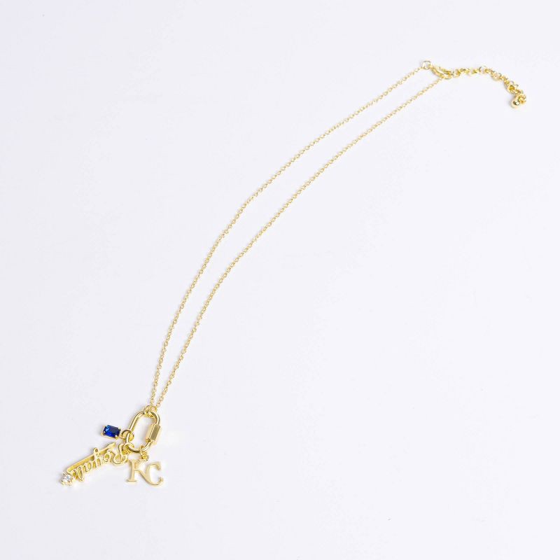 slide 1 of 2, Bijoux Sport by Luv Aj MLB "Kansas City Royals" Logo Charm Carabiner Necklace - Gold, 1 ct