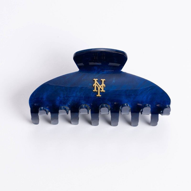 slide 1 of 2, Bijoux Sport by Luv Aj MLB Logo Claw Clip "New York Mets" - Navy Blue, 1 ct