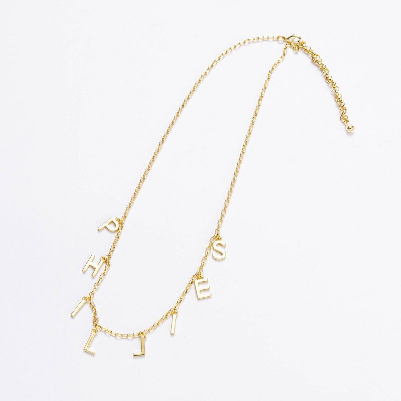 slide 1 of 2, Bijoux Sport by Luv Aj MLB Charm Letter Necklace "Philadelphia Phillies" - Gold, 1 ct