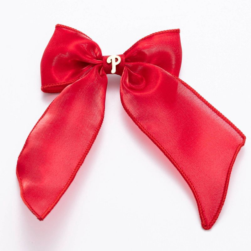 slide 1 of 2, Bijoux Sport by Luv Aj MLB "Philadelphia Phillies" Sheer Bow - Red, 1 ct