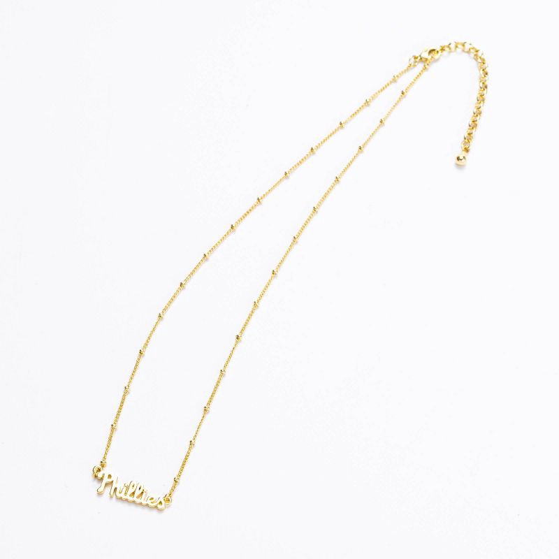 slide 1 of 2, Bijoux Sport by Luv Aj MLB Nameplate Pendant Necklace "Philadelphia Phillies" - Gold, 1 ct