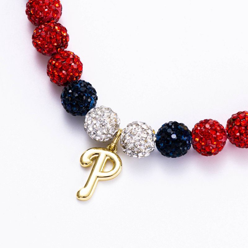 slide 1 of 2, Bijoux Sport by Luv Aj MLB "Philadelphia Phillies" Rhinestone Bead Logo Necklace - Red/Black/White, 1 ct