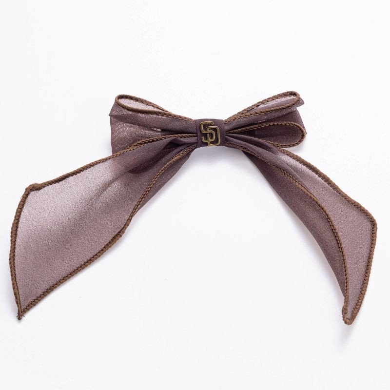 slide 1 of 2, Bijoux Sport by Luv Aj MLB Sheer Bow "San Diego Padres" - Brown, 1 ct