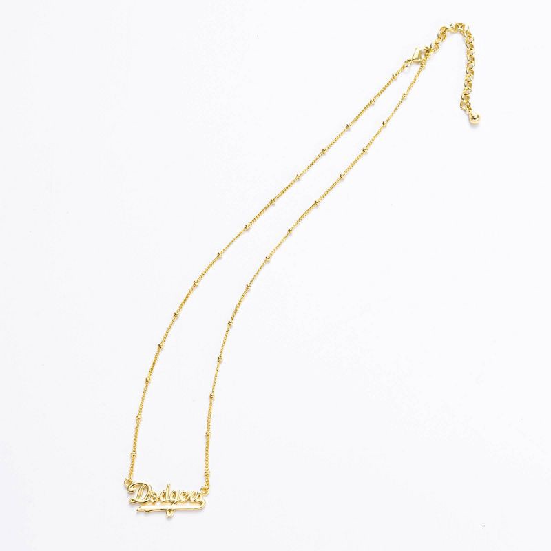 slide 1 of 2, Bijoux Sport by Luv Aj MLB Nameplate Pendant Necklace "Los Angeles Dodgers" - Gold, 1 ct