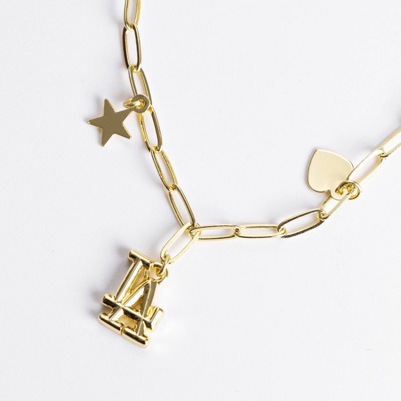 slide 1 of 2, Bijoux Sport by Luv Aj MLB Logo Charm Bracelet "Los Angeles Dodgers" - Gold, 1 ct