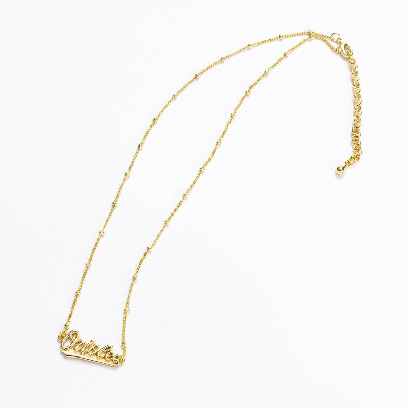 slide 1 of 2, Bijoux Sport by Luv Aj MLB "Baltimore Orioles" Nameplate Pendant Necklace - Gold, 1 ct
