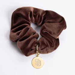 Bijoux Sport by Luv Aj MLB "San Diego Padres" Velvet Twister with Logo Charm - Brown/Gold