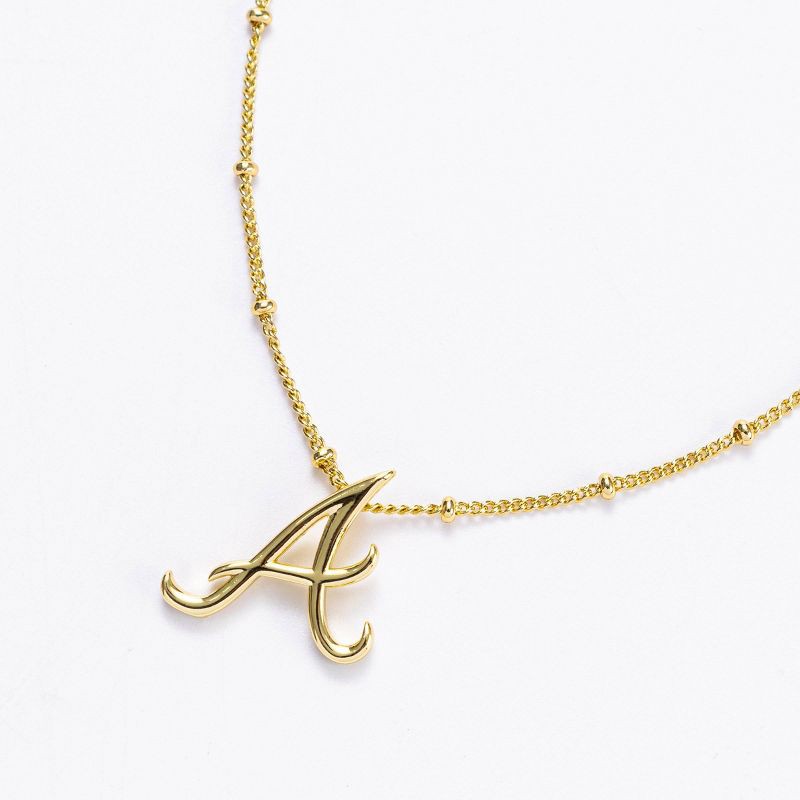 slide 1 of 2, Bijoux Sport by Luv Aj MLB Logo Pendant Necklace "Atlanta Braves" - Gold, 1 ct