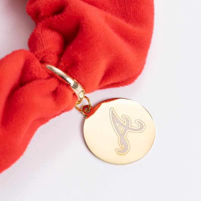 slide 1 of 2, Bijoux Sport by Luv Aj MLB "Atlanta Braves" Velvet Twister with Logo Charm - Orange/Gold, 1 ct
