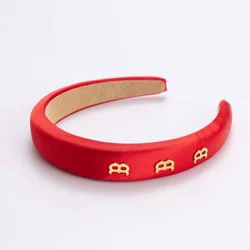 Bijoux Sport by Luv Aj MLB "Boston Red Sox" Satin Logo Headband - Red/Gold